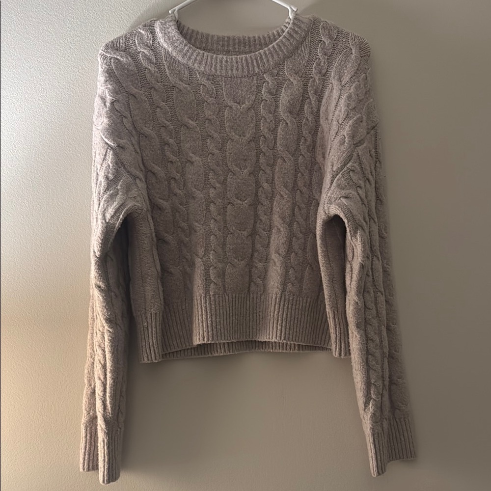 Cropped Tan Sweater, M